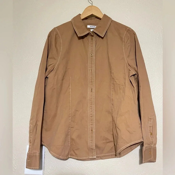 Madewell Darted Button Up Shirt in (Re)generative Chino Size 14 - Picture 4 of 5
